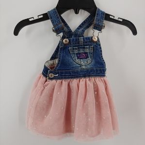 Jordache baby Girls denim overalls Jumper Size 6-9